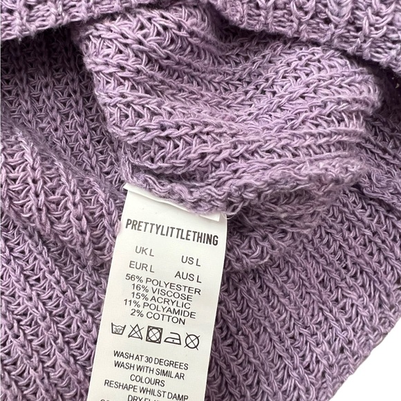 PrettyLittleThing Basic Crew Neck Crop Jumper Sweatshirt Large or Medium NWT - Picture 4 of 6